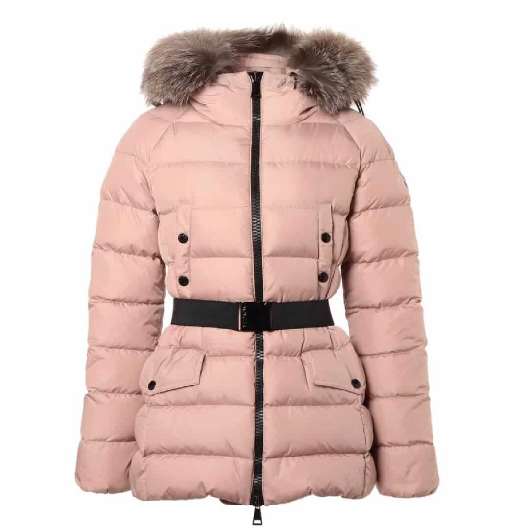 【美品】モンクレール CLION ダウン リアルファー ピンク タグ有り