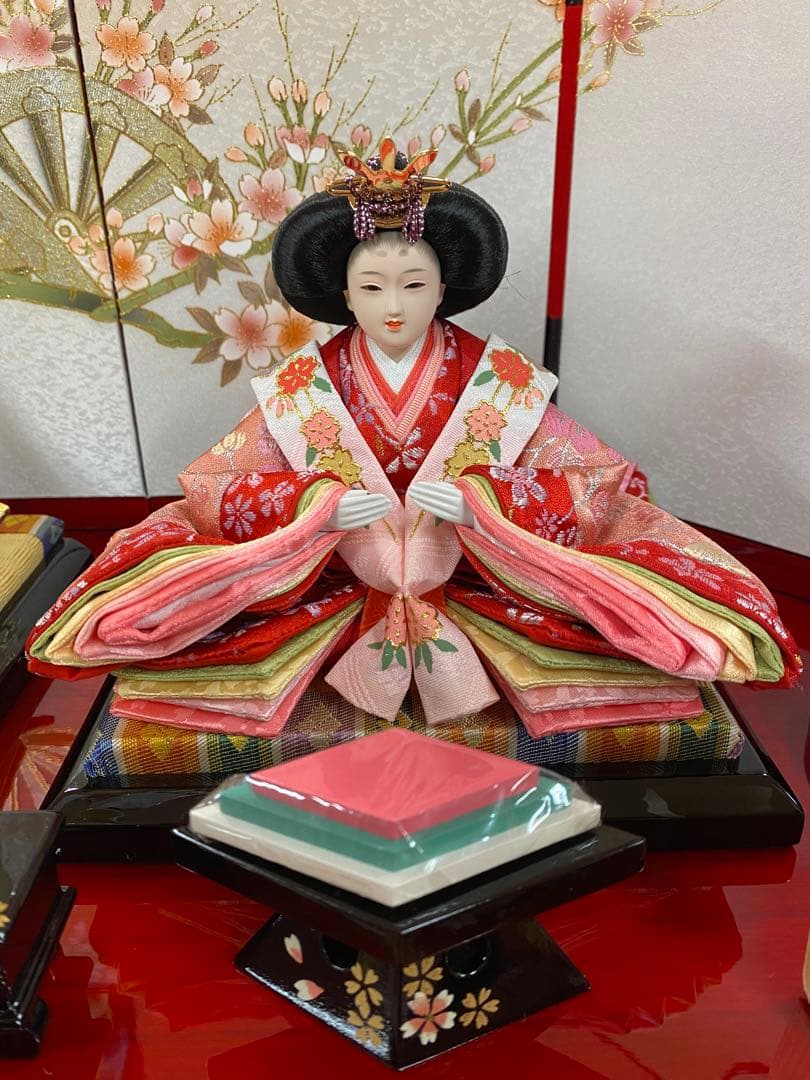 東京久月　親王五人飾り収納用三段セット・間口約６０×奥行約４６×高さ約６１㎝