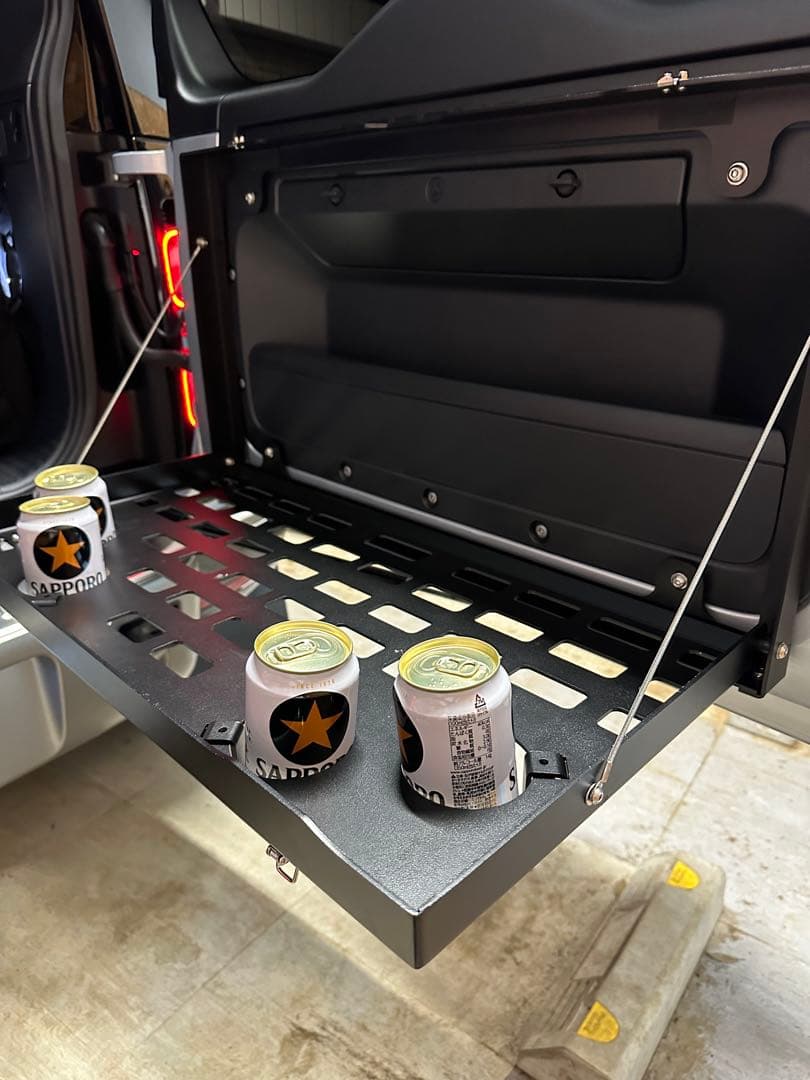 DEFENDER専用 リアゲートテーブル　折りたたみ　カップホルダー付き