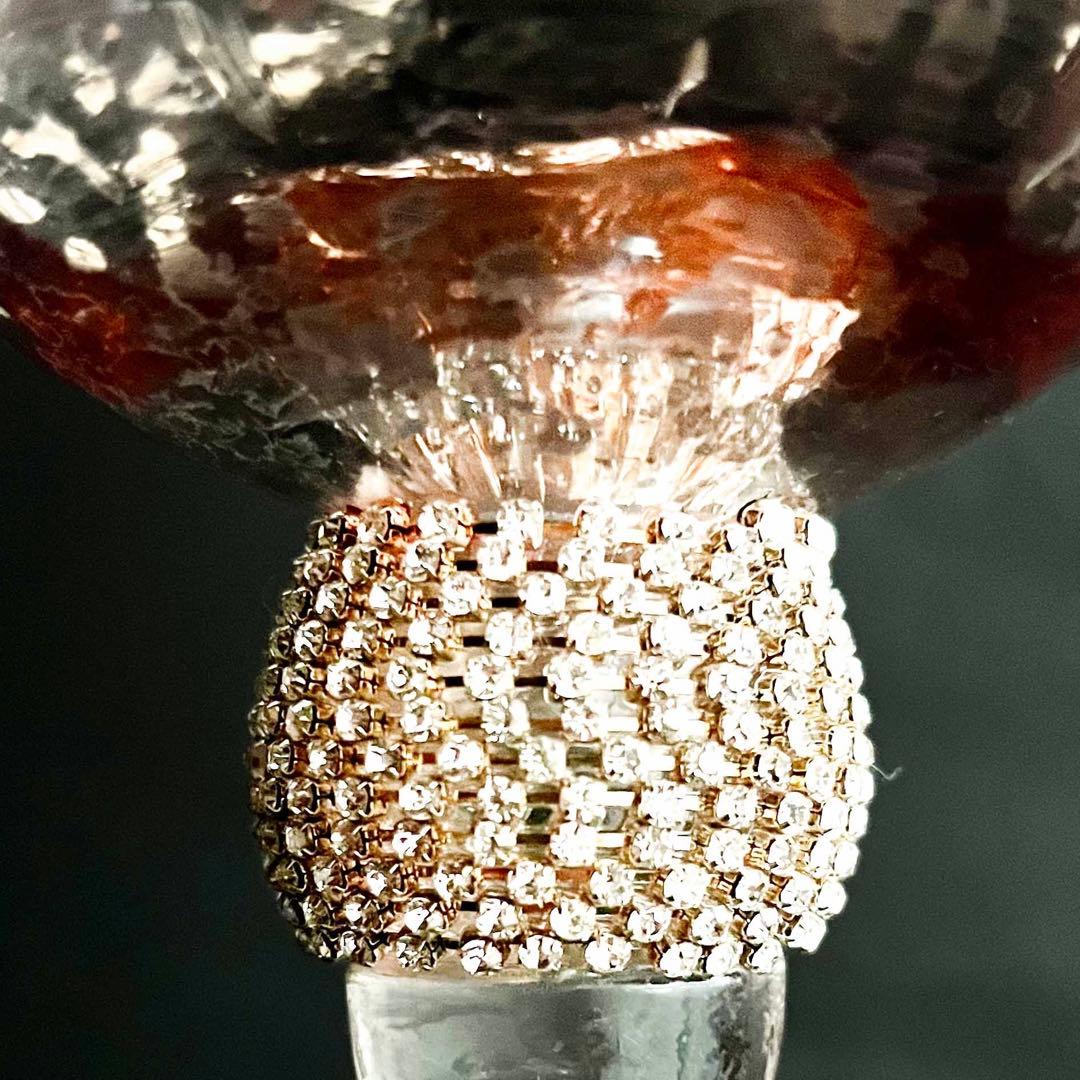 ★新品未使用★パリ発　アンティークゴールドとラインストーンのフラワーベース　L