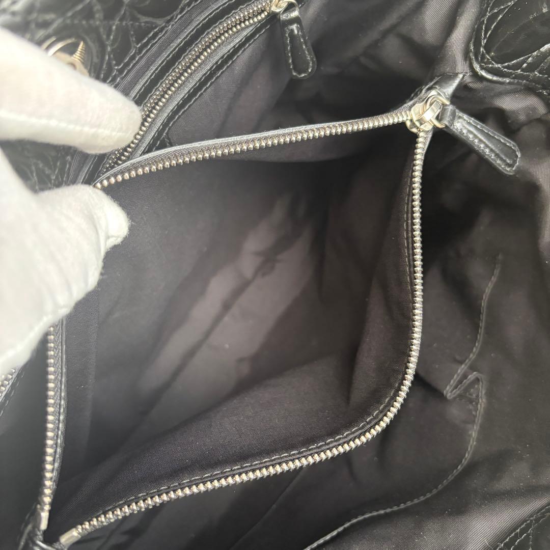 美品 Christian Dior カナージュ パナレア トートバッグ エナメル