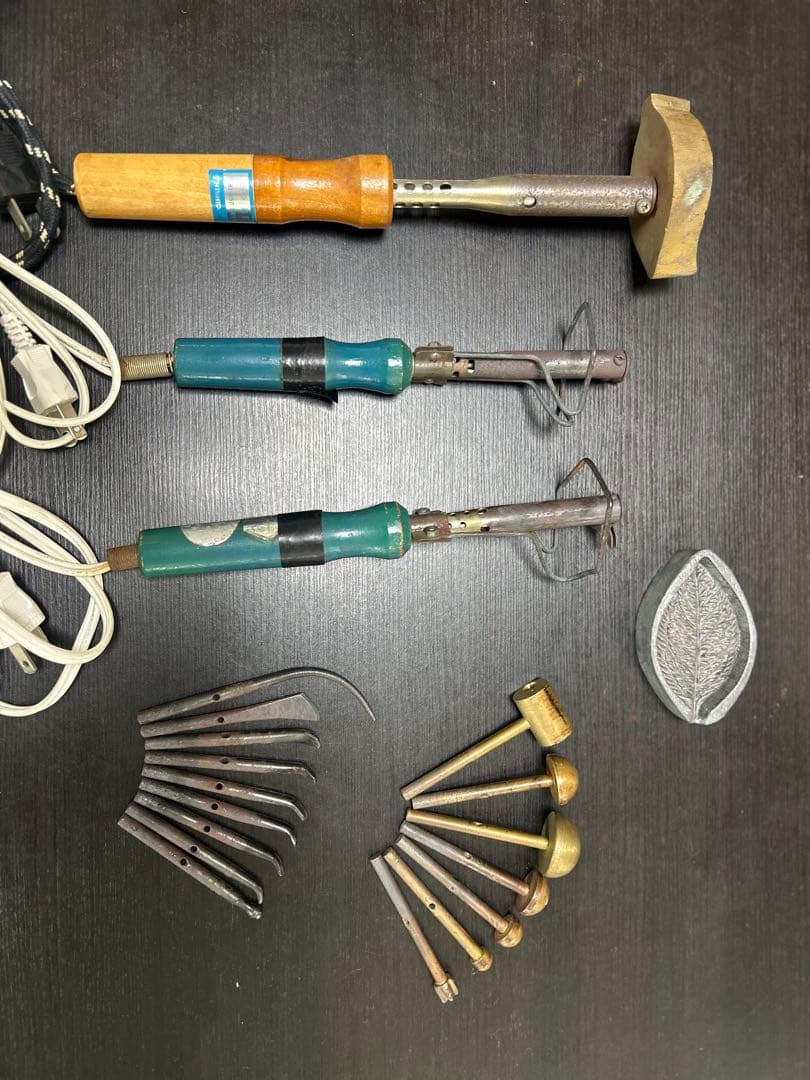 アートフラワー用コテセット　「コテ3本、葉型1種、コテ先16種」