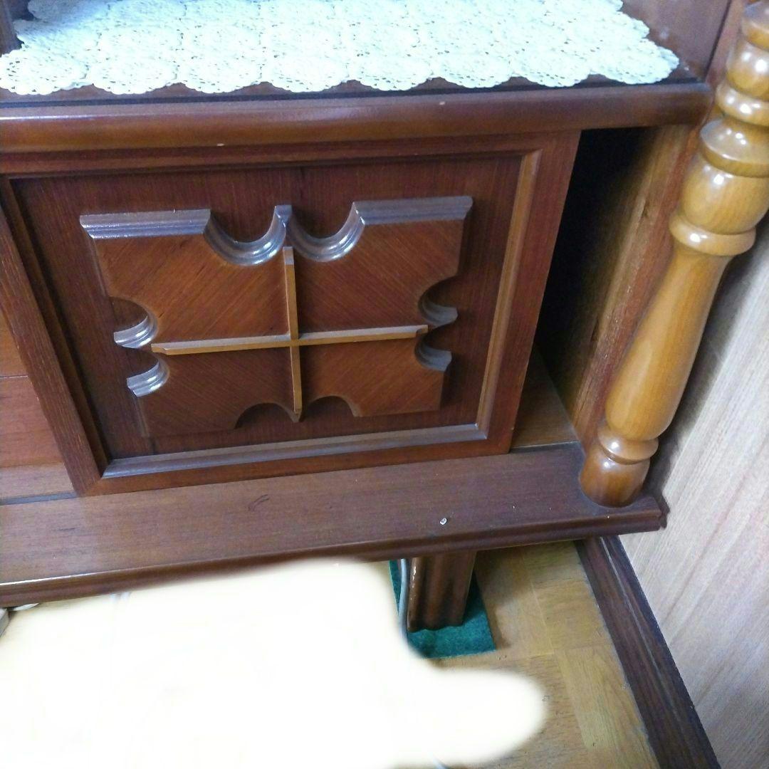 木製キャビネット ブラウン 3引き出し