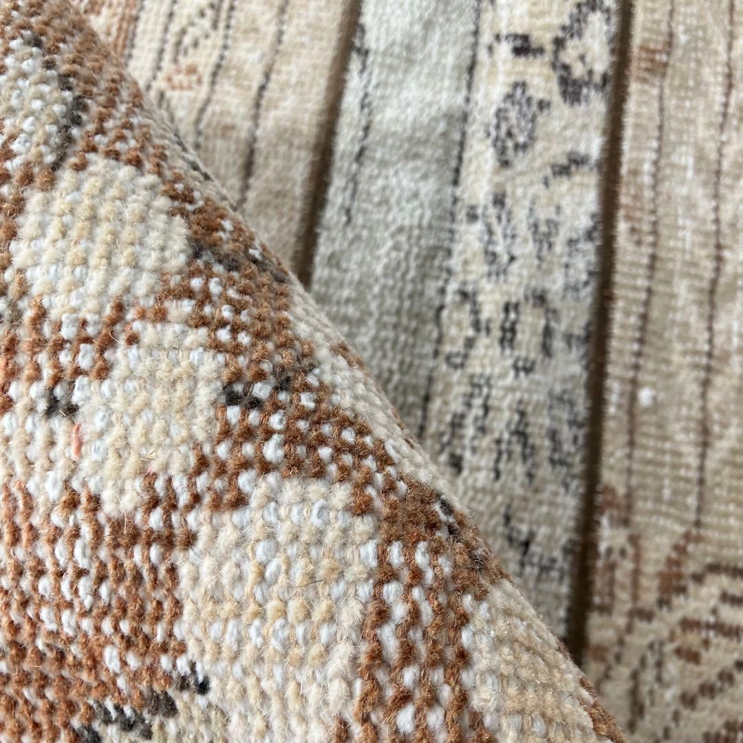 パッチワーク✳︎ 63×97✳︎キャラメル　マロンブラウン　トルコヴィンテージラグ