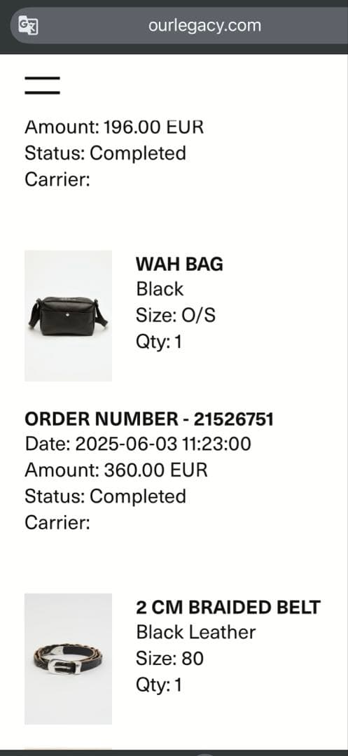 OUR LEGACY WAH BAG アワーレガシー バッグ