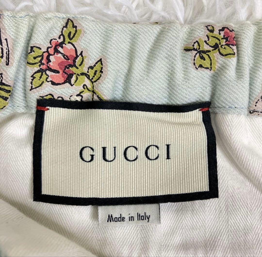 GUCCI2019AWファッションショー限定品　花柄プリントパンツ 32