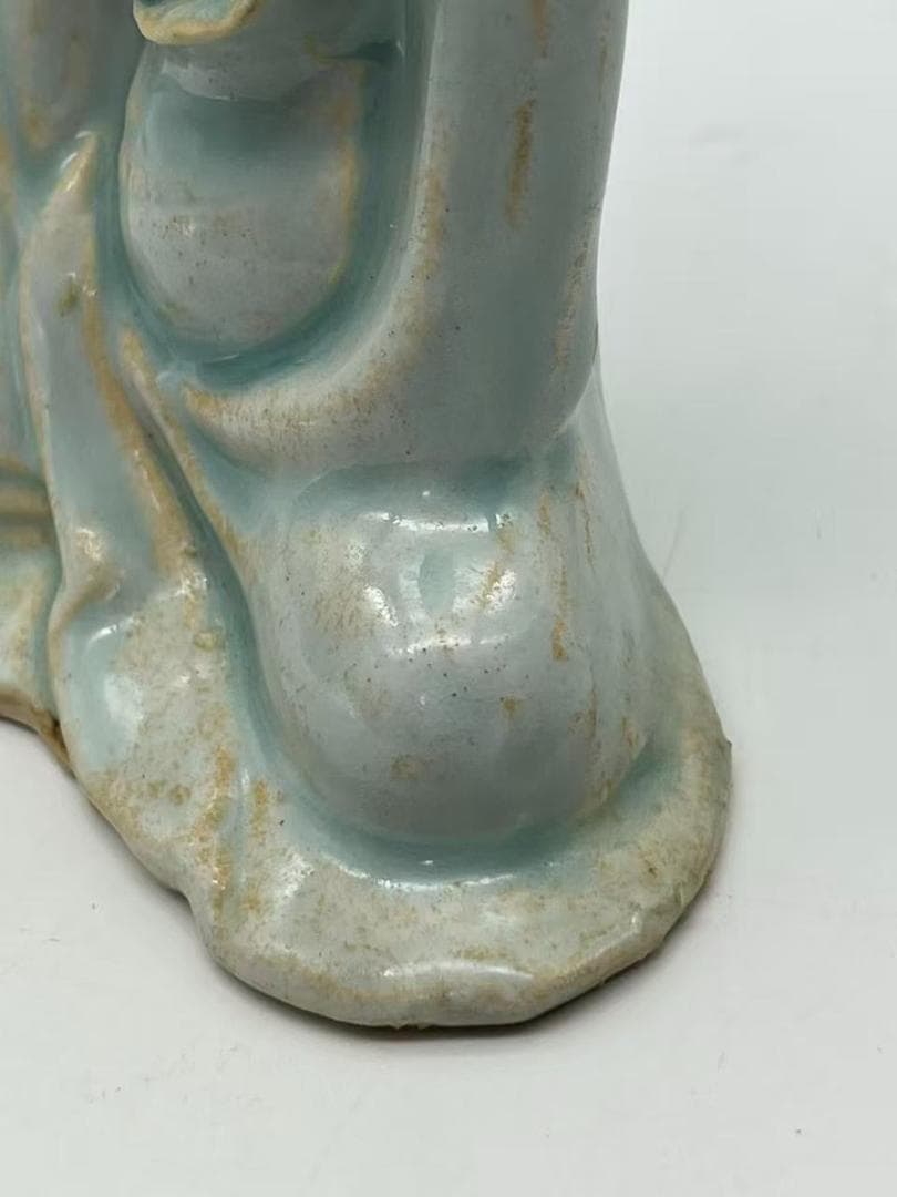 宋時代 青磁 影青観音座仏　時代物　【旧家蔵出し】　希少貴重(A-94)