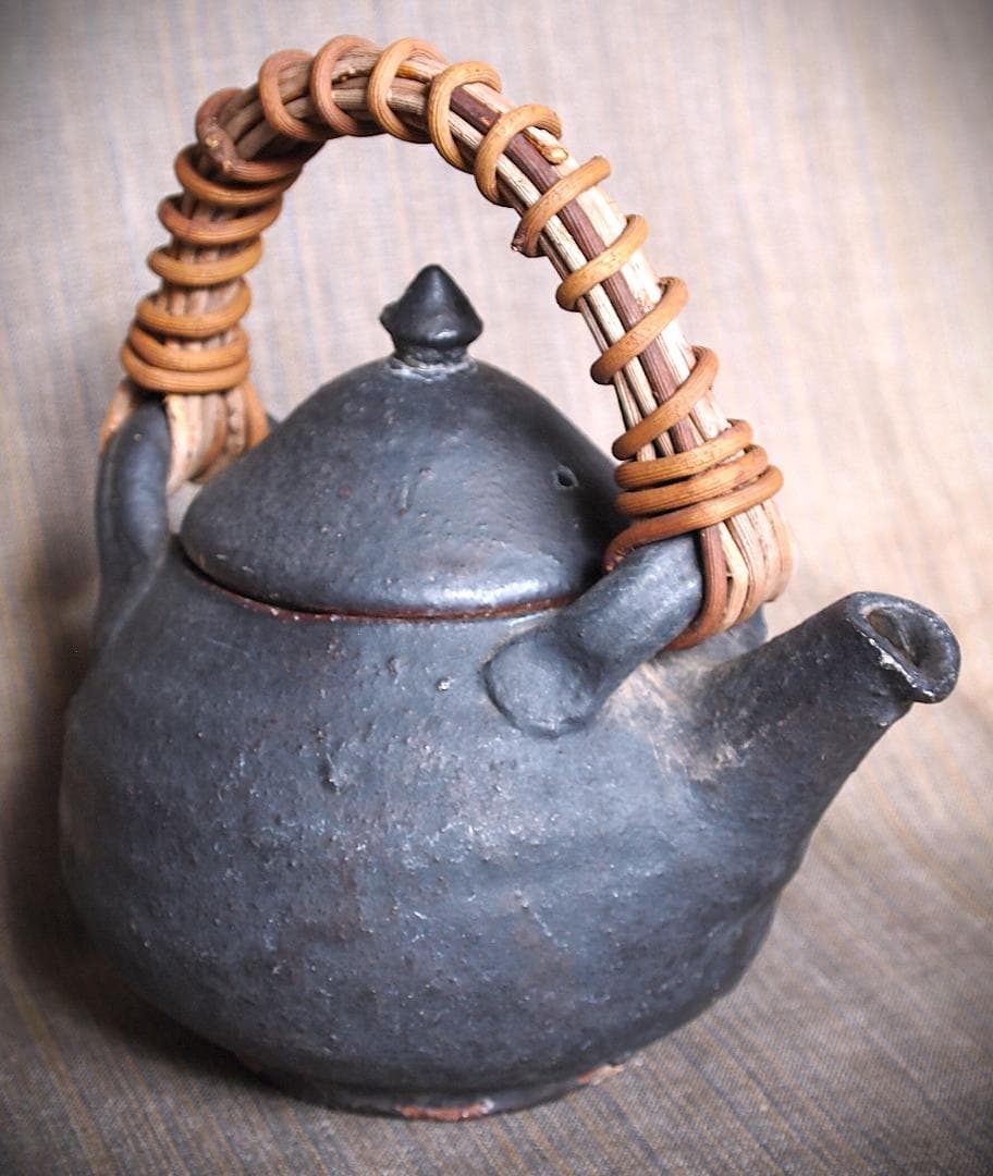 人気作家★加地学【師：森岡成好】★窯変黒土瓶