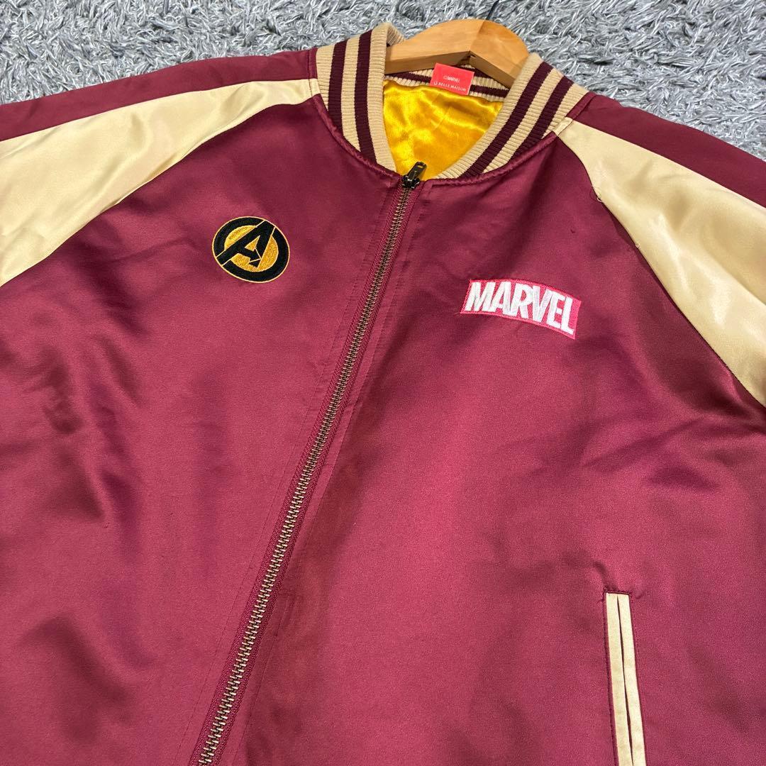 【希少】MARVEL アイアンマン スカジャン 刺繍入り アメコミ風 Lサイズ