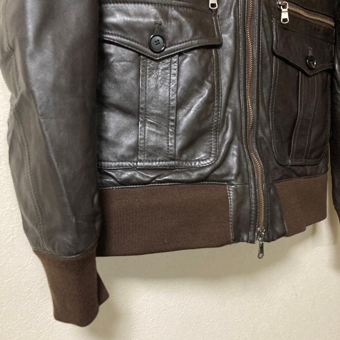 エディフィス　レザージャケット　ラムレザー　シープスキン　38 M ブラウン