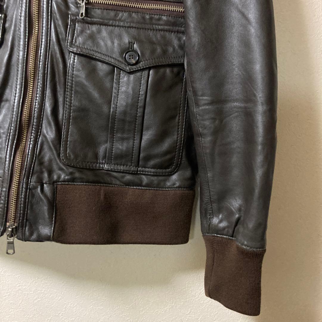 エディフィス　レザージャケット　ラムレザー　シープスキン　38 M ブラウン