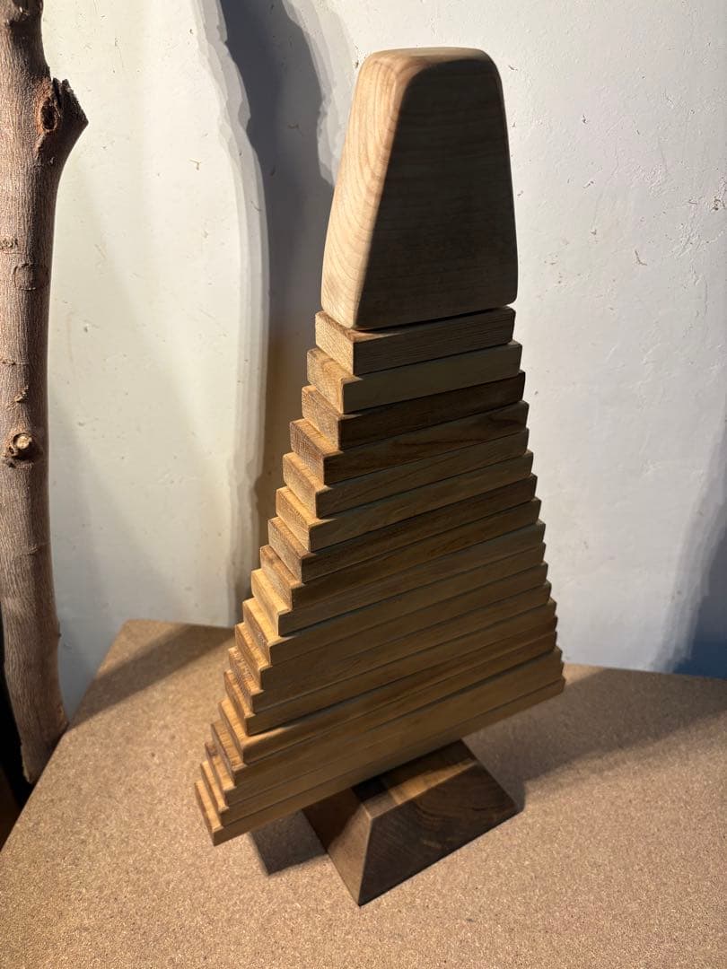 木製クリスマスツリー型装飾 約30cm