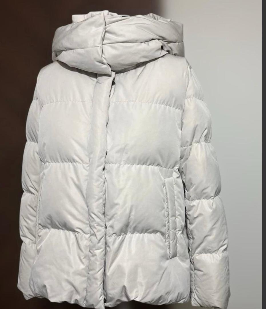 IENA フレンチダウン ショールカラー ダウンコート ショート ホワイト