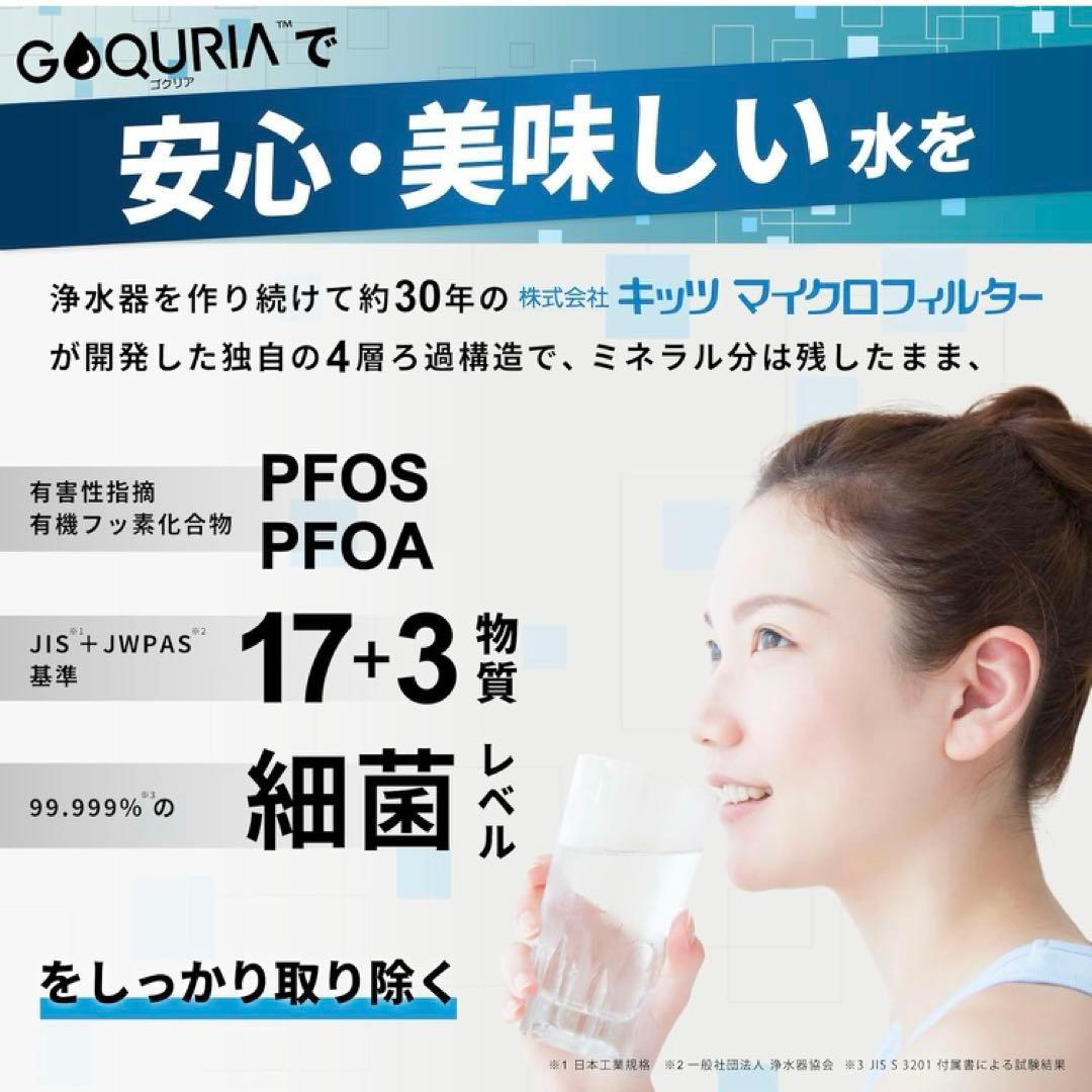 GOQURIA ゴクリア　家庭用浄水器　未使用品　グリーン／ホワイト