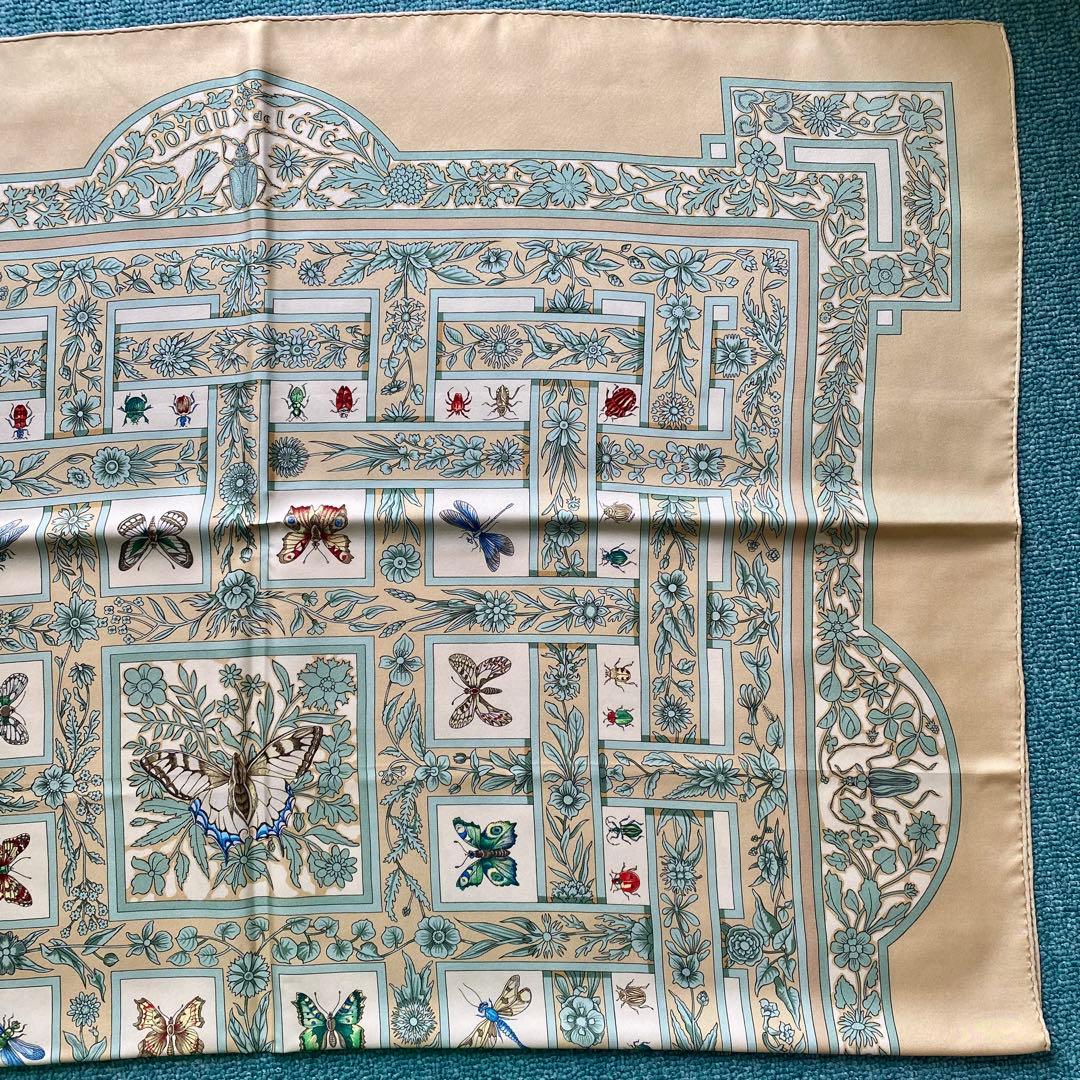 エルメス カレ90 スカーフ シルク100% 1990年代　ベージュ系