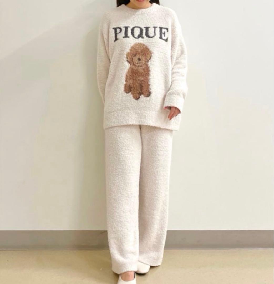 ジェラートピケ　トイプードルジャガードプルオーバー＆ロングパンツ　DOG