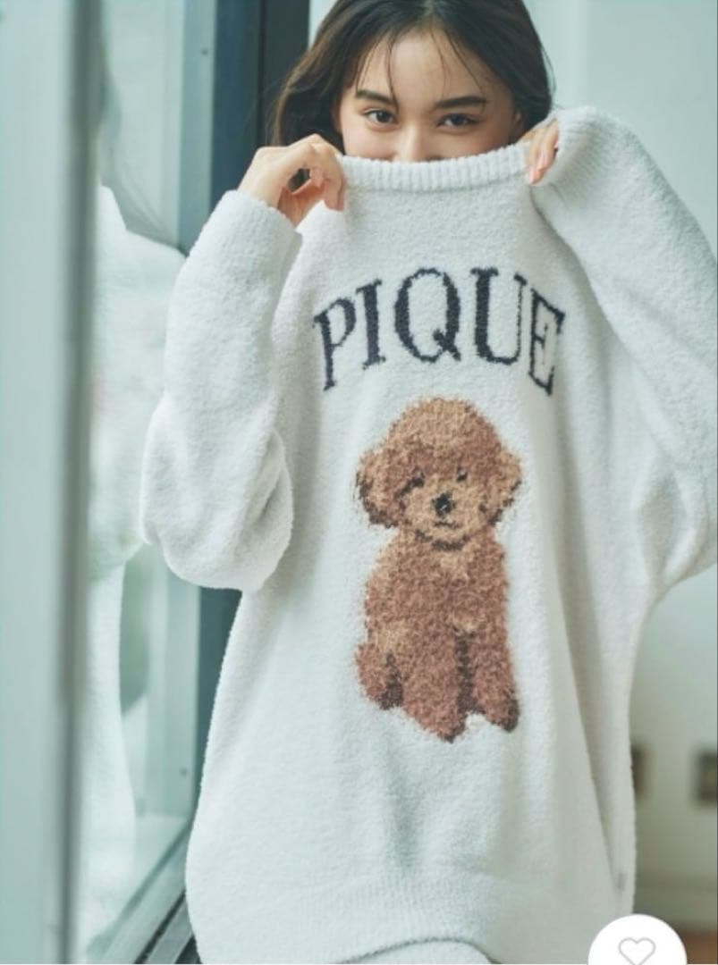 ジェラートピケ　トイプードルジャガードプルオーバー＆ロングパンツ　DOG