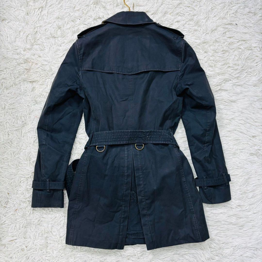 美品 バーバリー 現行 サンドリンガム トレンチコート 紺 ヘリテージ 44 S