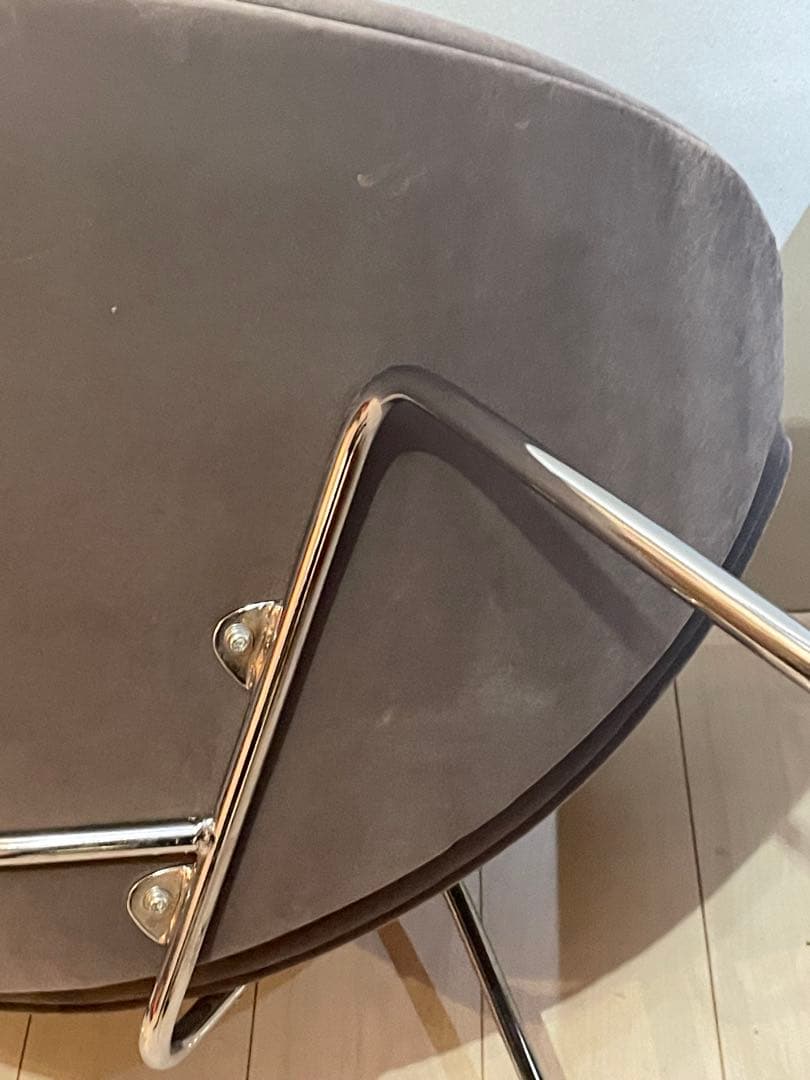 希少品　ピエールポーリン　オレンジスライスチェア　ベロア　グレー