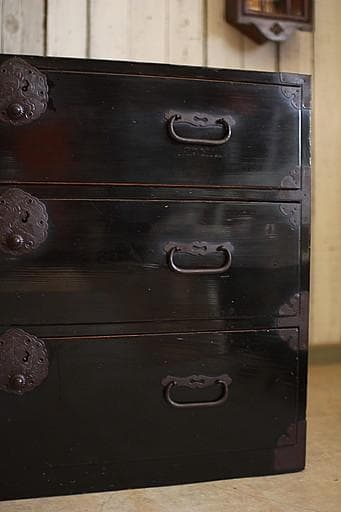 丸金具　時代庄内箪笥3段