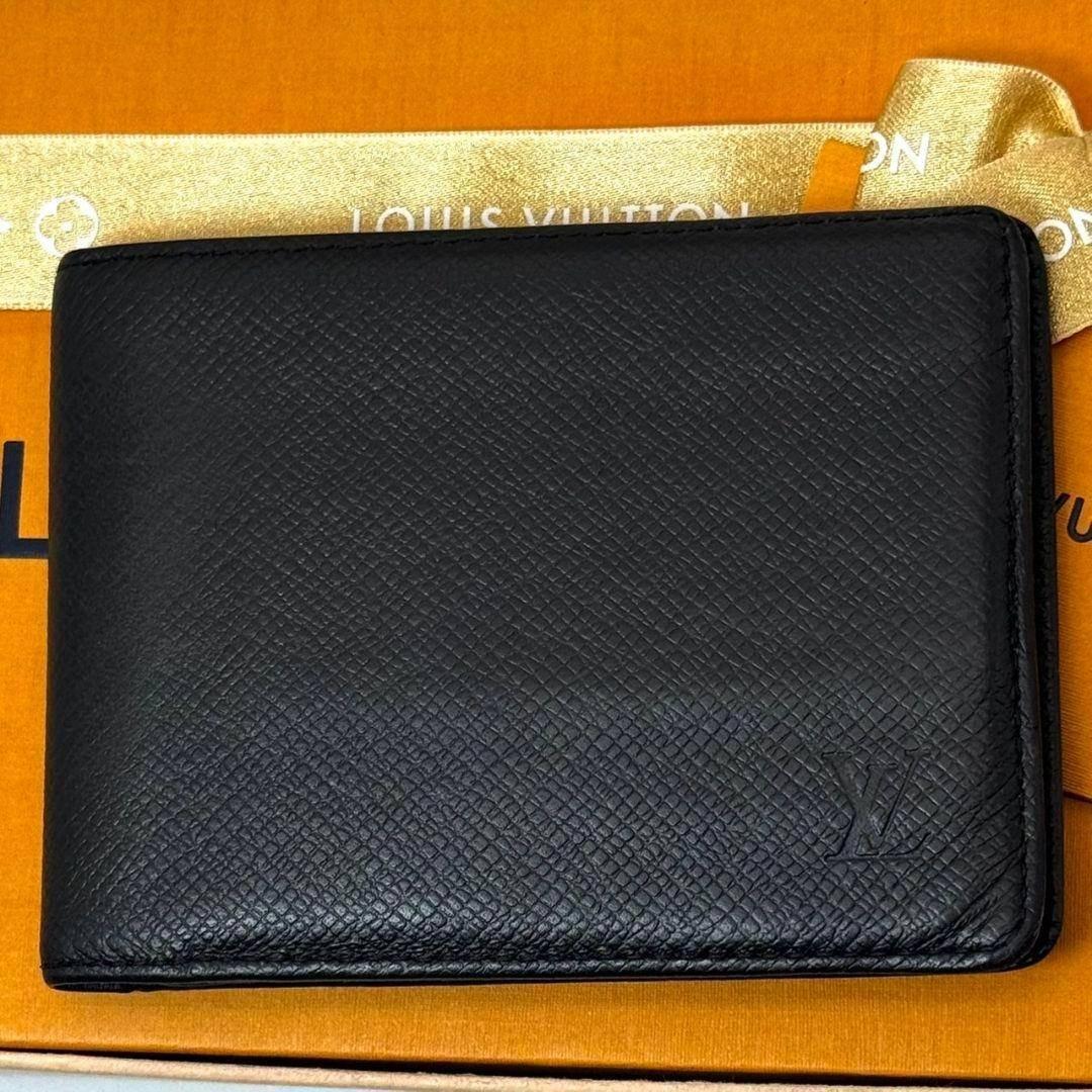 良品 ルイヴィトン タイガ ポルト ビエ 3 ヴォレ 財布 札入れ ブラック 黒