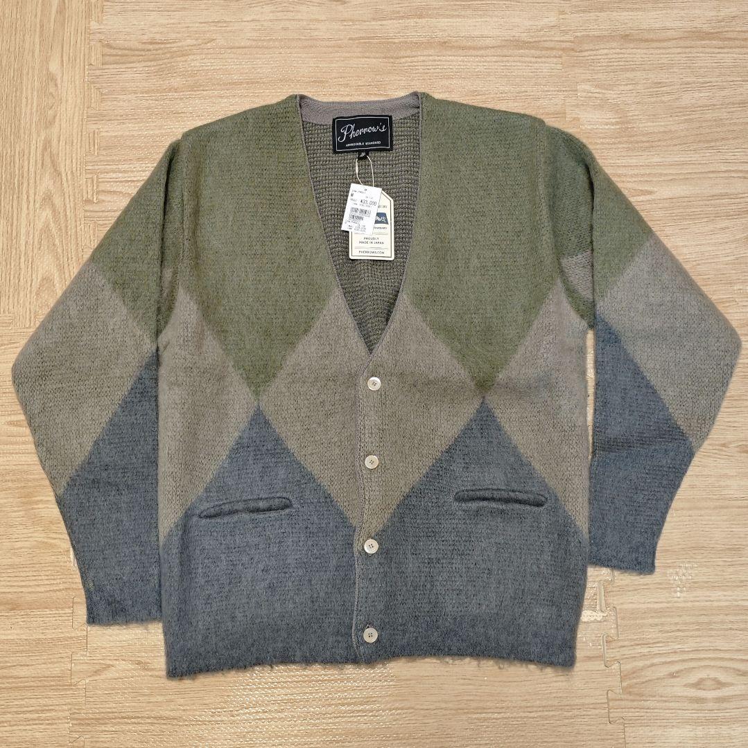 【新品未使用】Pherrow's 日本製 メンズ カーディガン サイズ М