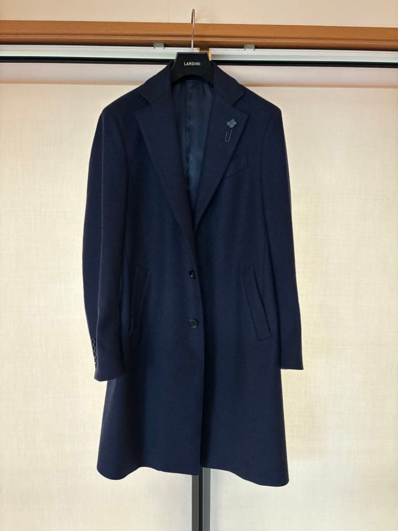 LARDINI ネイビー チェスターコート サイズ46