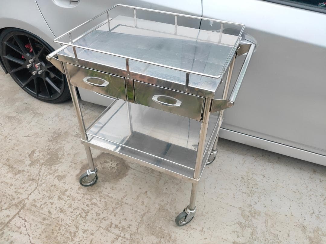 (配送設置込み)ステンレス/ワゴン☆回診車☆ドクターキャビネット