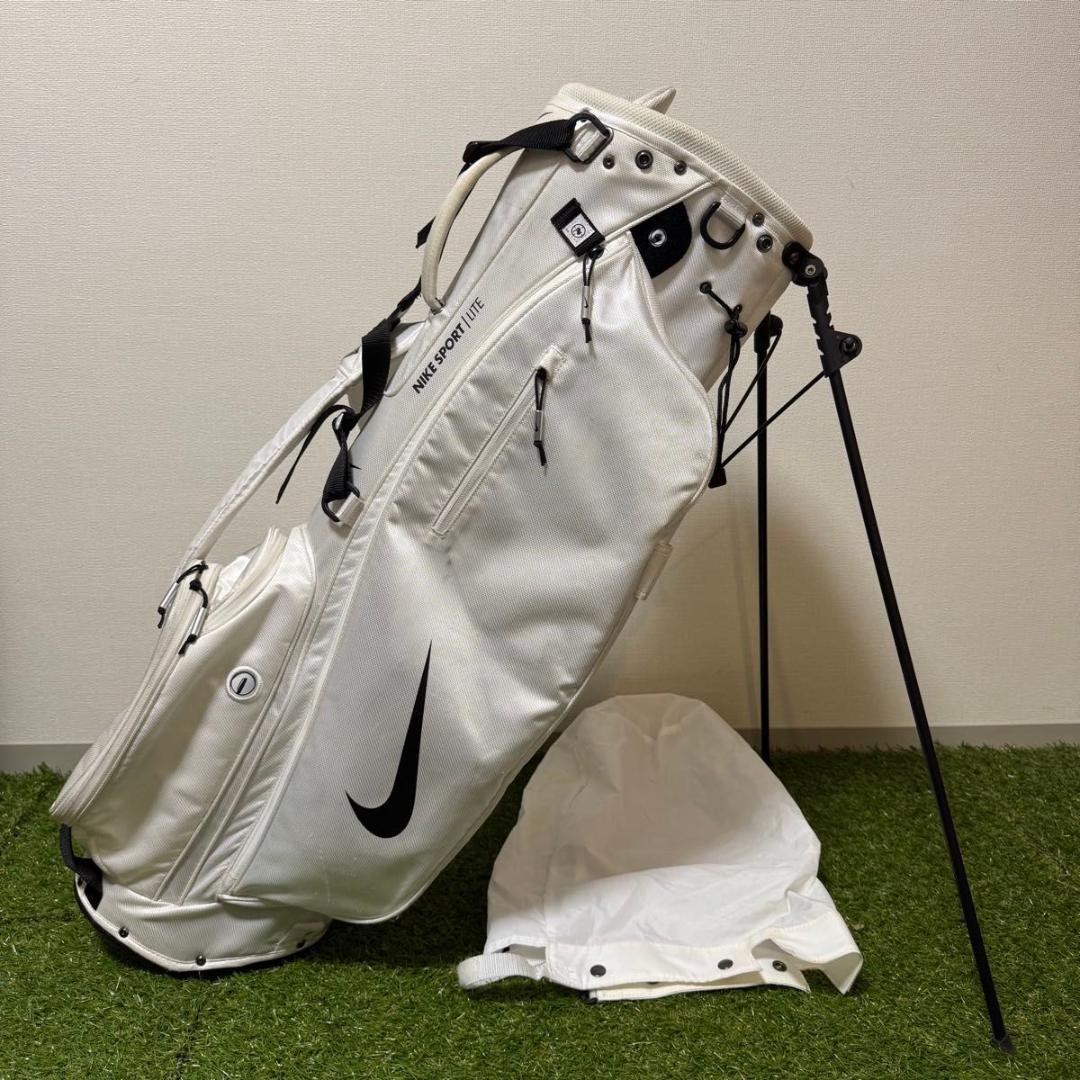 NIKE ナイキ スタンド式 キャディバッグ ゴルフバッグ ホワイト 2.0kg
