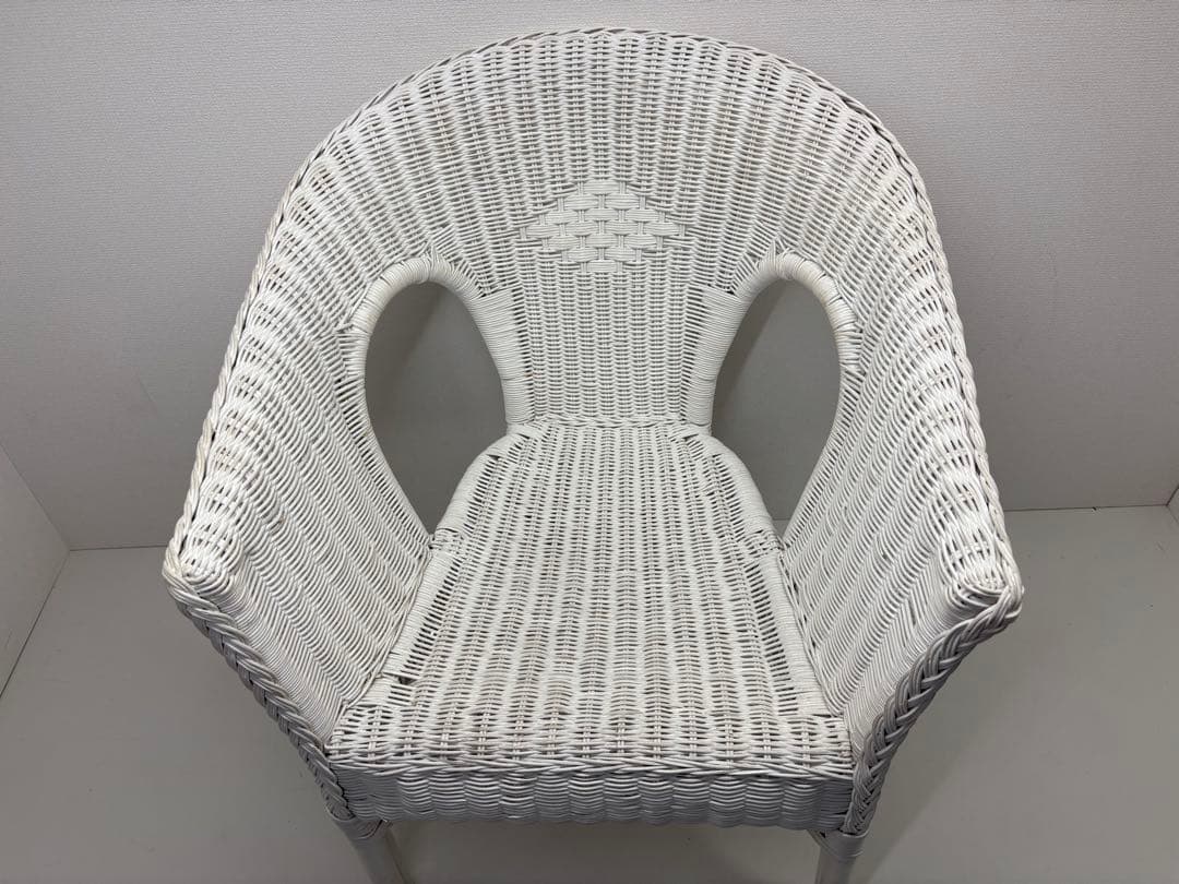 廃盤品 希少 ニトリ ラタン ラタン家具 籐家具 ラタンチェア ホワイト