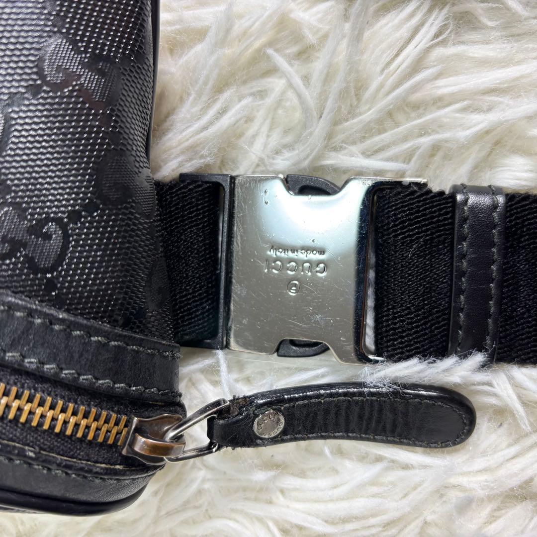 GUCCI グッチ　GGインプリメ　ウエストバッグ　ボディバッグ　ブラック