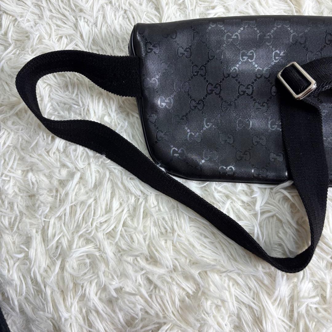 GUCCI グッチ　GGインプリメ　ウエストバッグ　ボディバッグ　ブラック