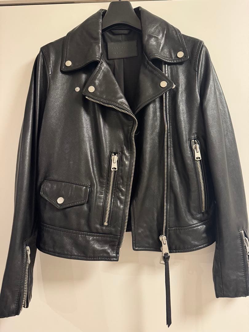 ALLSAINTS ブラック レザーライダースジャケット UK6