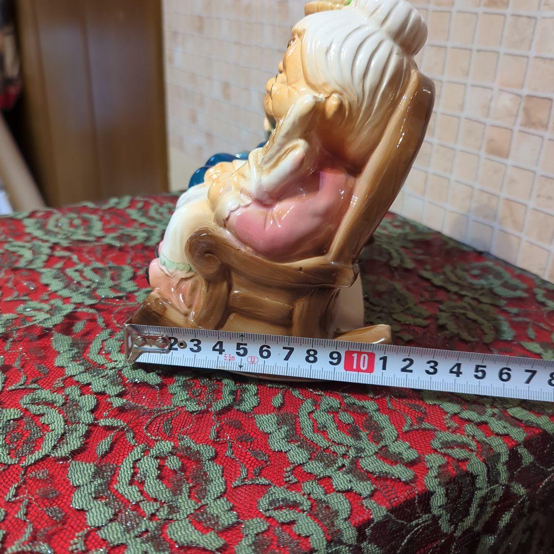 加藤工芸・おじいさんとおばあさんの陶器貯金箱置物・加藤工芸・年代物・当時物