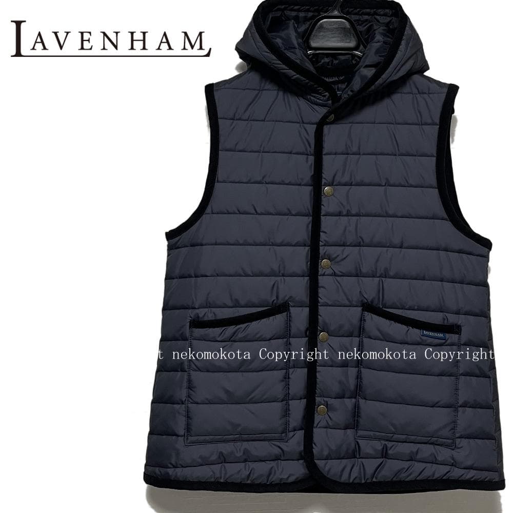 ラベンハム ホリゾンタルキルト キルティング ベスト バートン 40 ネイビー