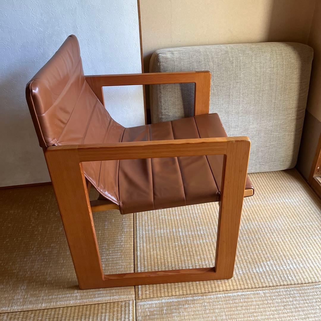 吉村順三　たためる椅子　ブラウンレザー貼り