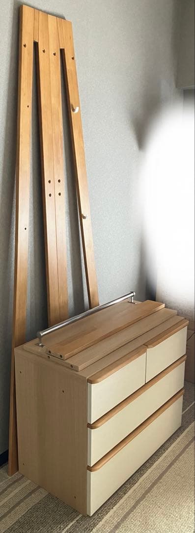 ニトリ　ハンガーラック　収納　ワードローブ　木製