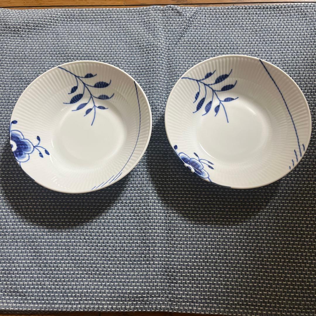 ロイヤルコペンハーゲン　ブルーフルーテッド メガ ディーププレート 17㎝　２枚
