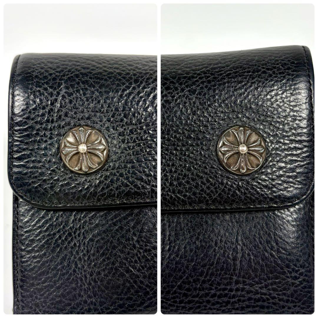 【美品】CHROME HEARTS クロムハーツ ウェーブウォレット インボイス