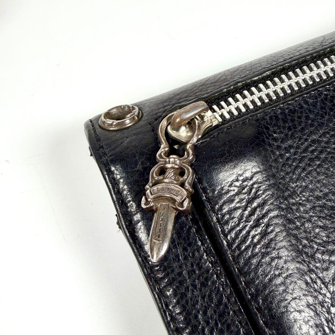 【美品】CHROME HEARTS クロムハーツ ウェーブウォレット インボイス
