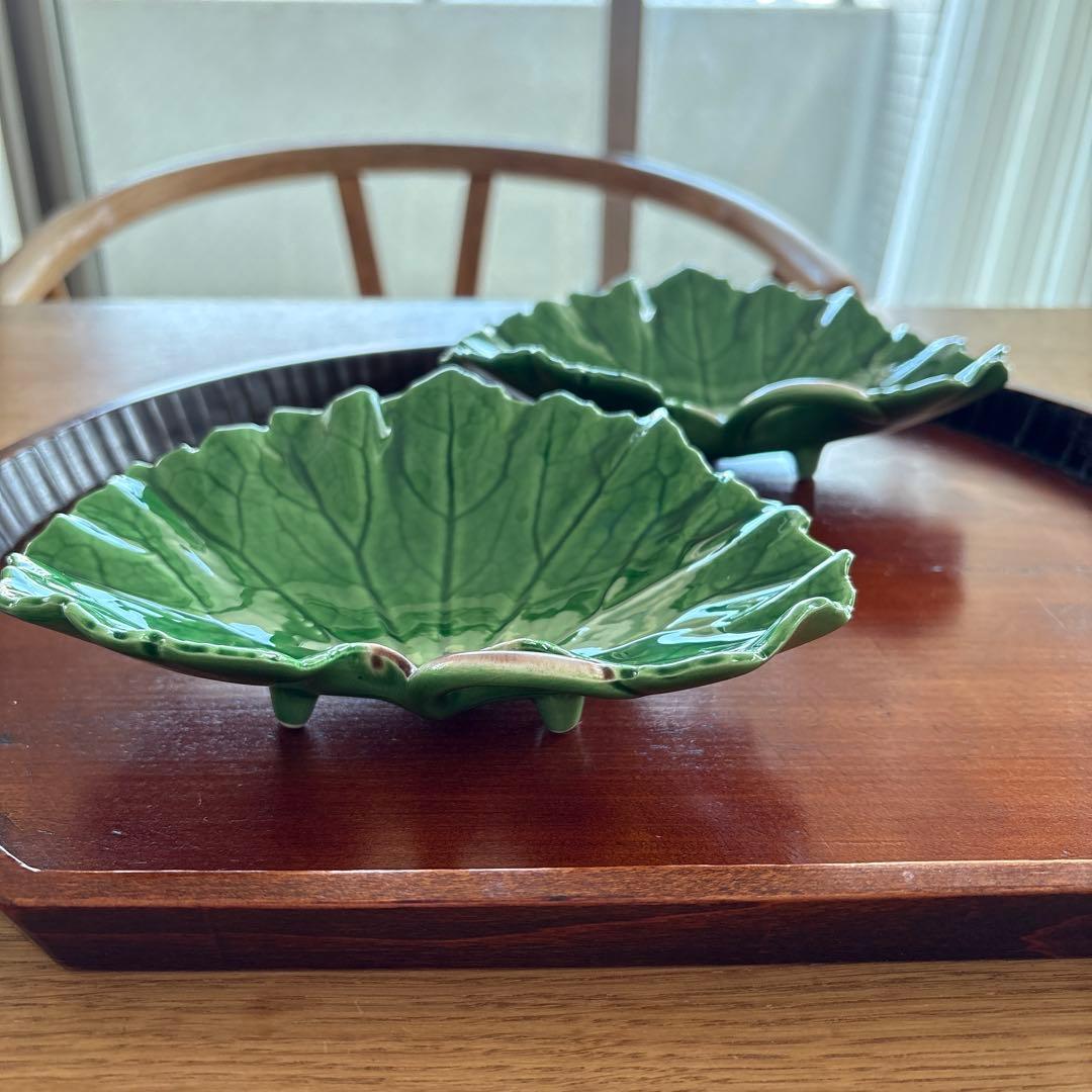 有田焼　福泉窯　皿　2客　ツワ型　ツワブキ　つわぶき　高級有田　18㎝