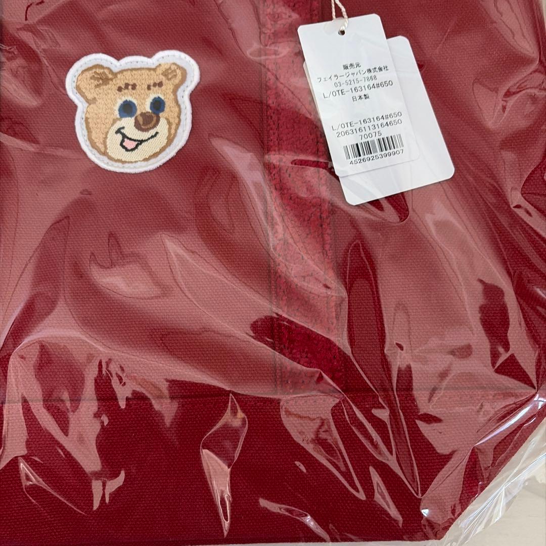 新品未使用　ラブラリー　ワッペントートバッグ　レッド