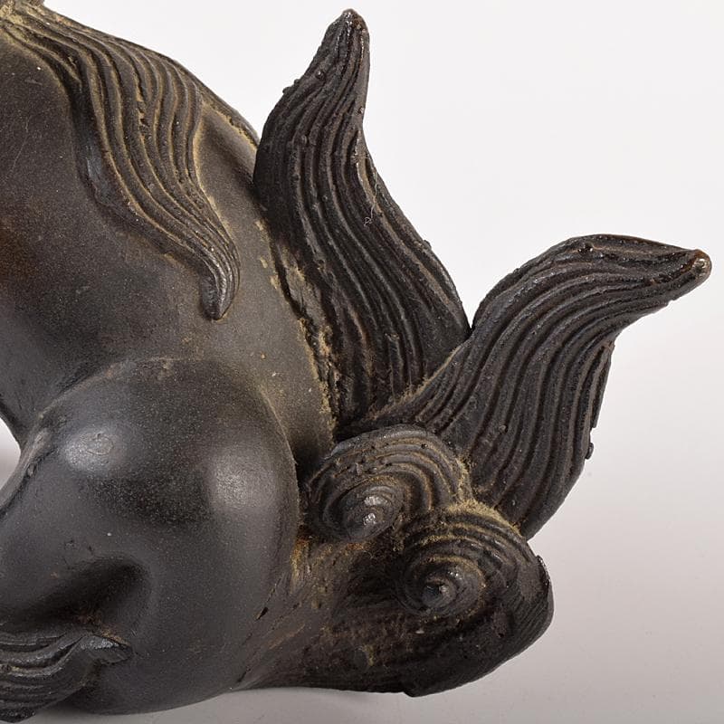 中国　古銅宣徳銅　玉乗り獅子　置物　D　R7798