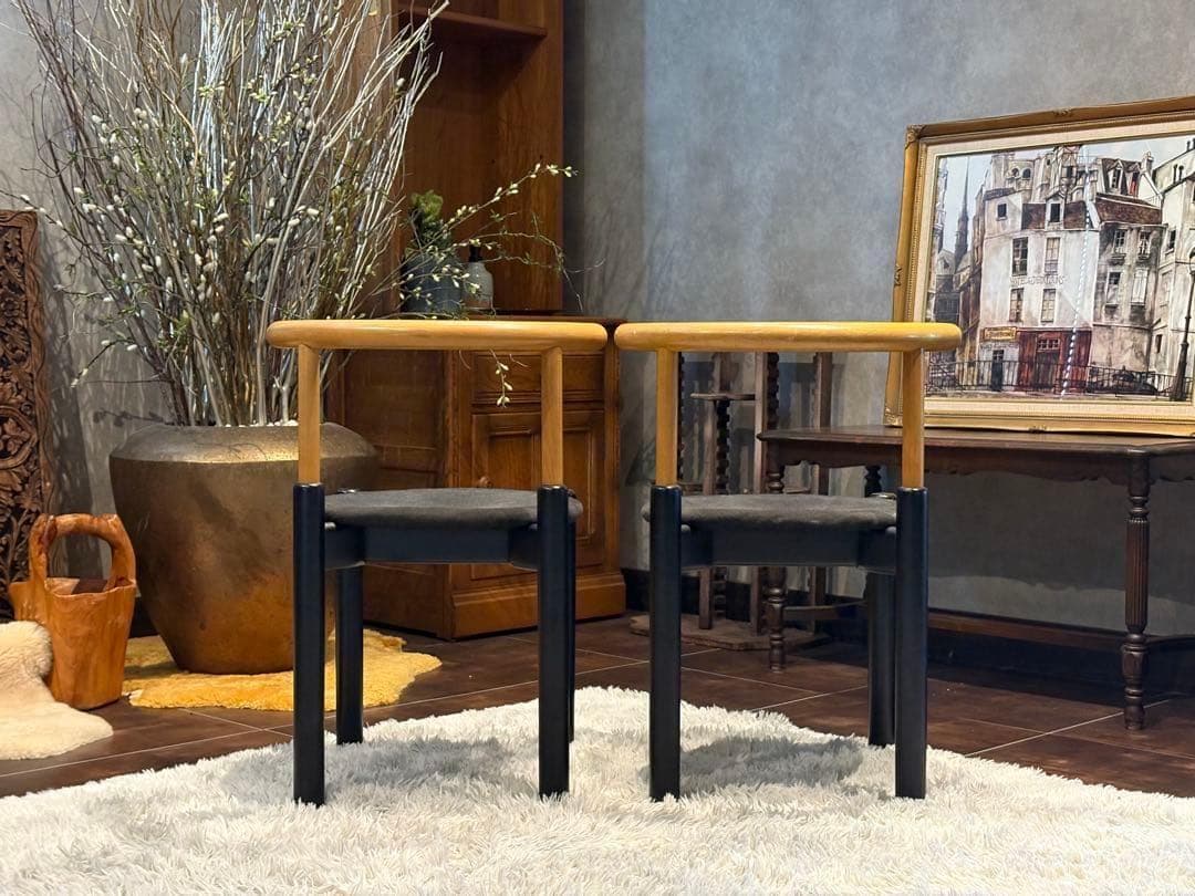 北欧　レトロ　ビンテージチェア　ラウンドチェア　4脚セット　nZ