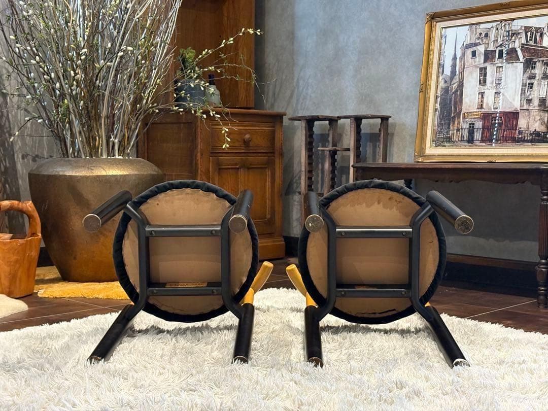 北欧　レトロ　ビンテージチェア　ラウンドチェア　4脚セット　nZ