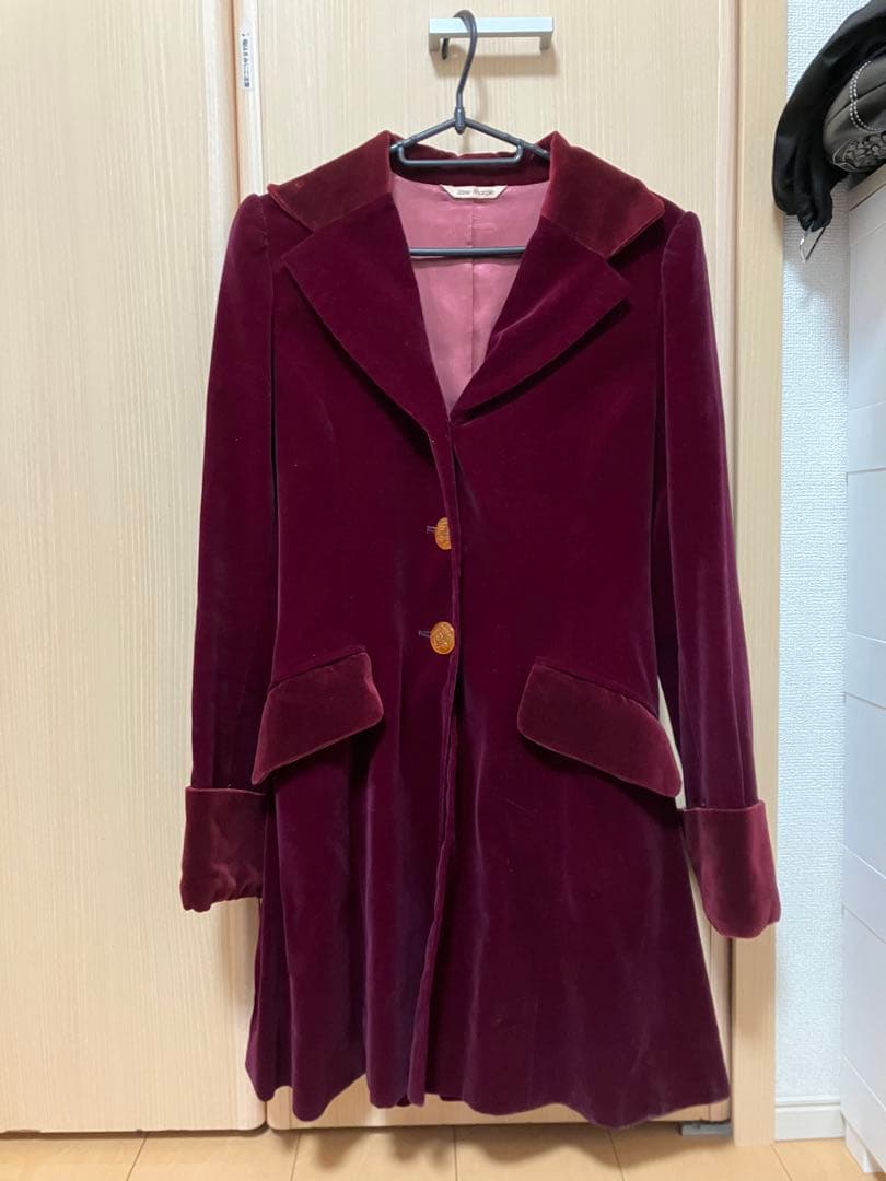 ジェーンマープル 別珍コート べっ甲ボタン