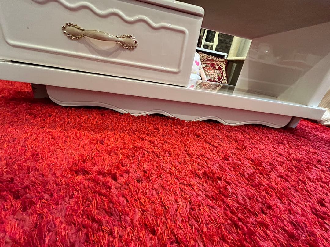 姫系　リビングテーブル　センターテーブル　ホワイト　ロココ調　アンティーク