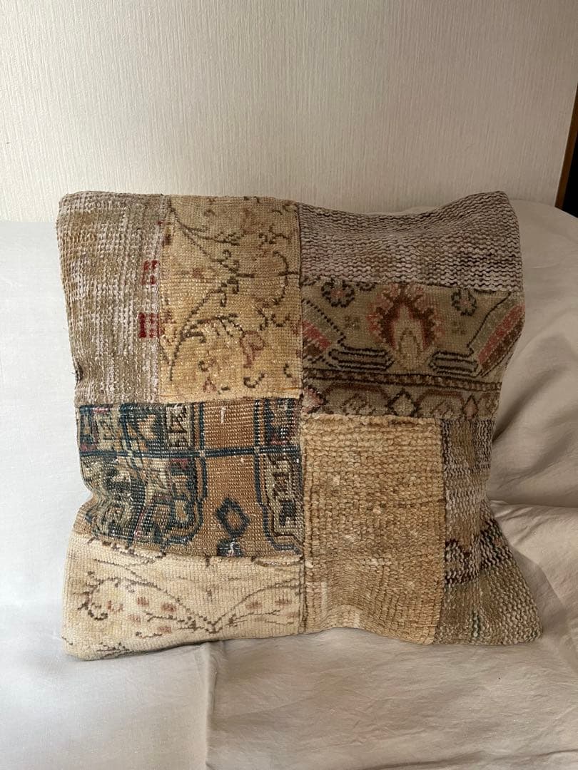 ビンテージラグ　パッチワーク　クッションカバーB 45×45 アンティーク