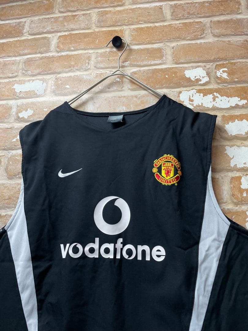 00s NIKE マンチェスターユナイテッド　サッカーシャツ　タンクトップ　黒