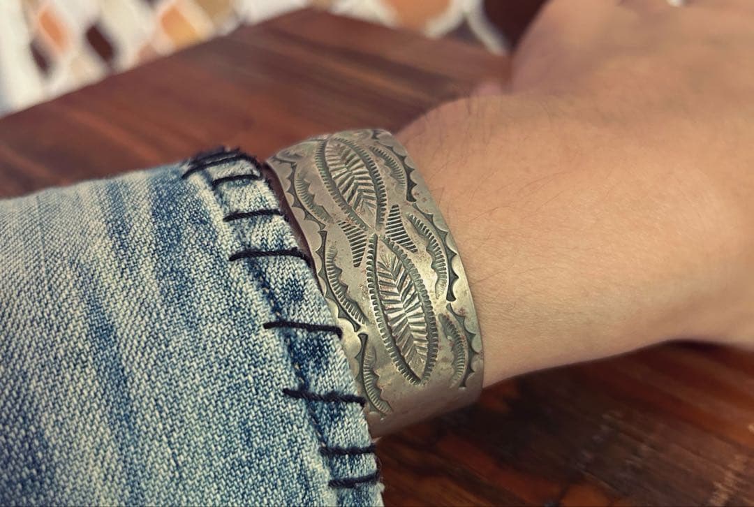 キ*太様 40s〜50s ヴィンテージ　ナバホ　NAVAJO バングル　star